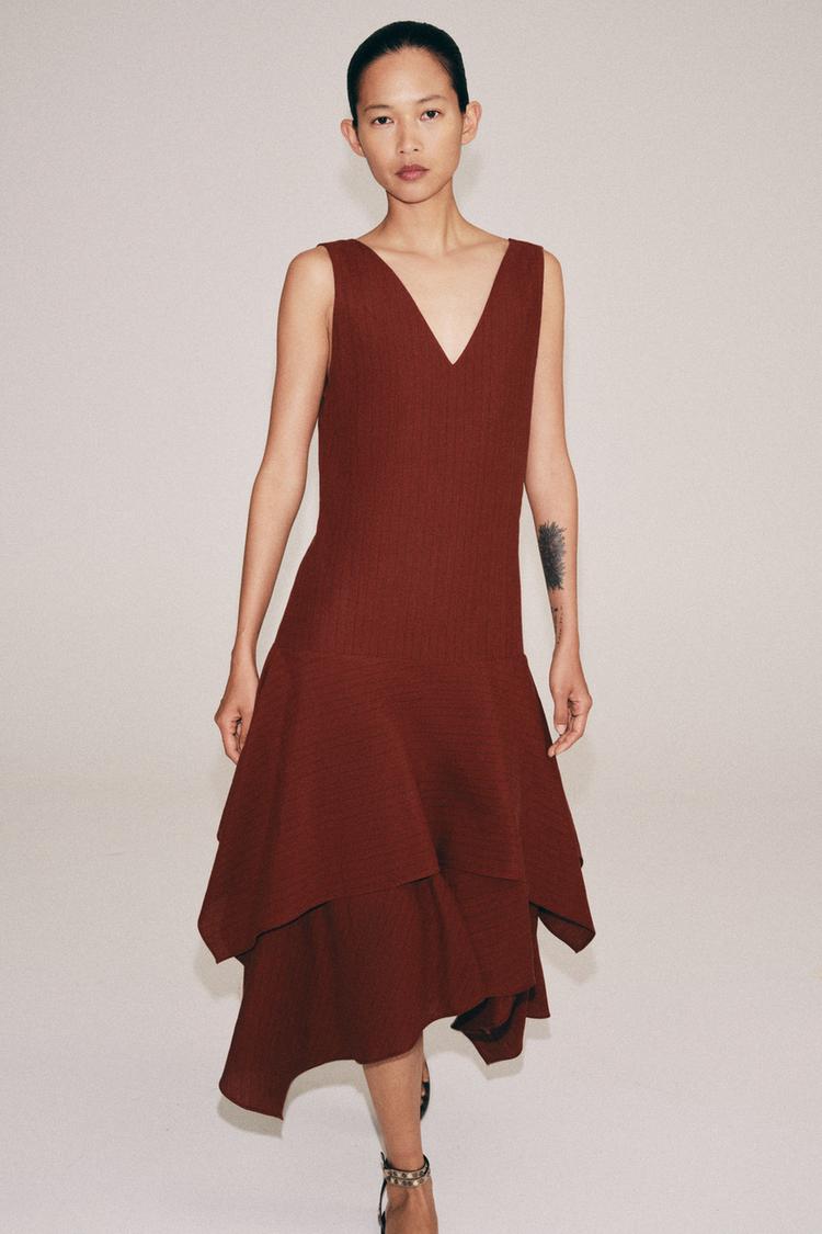 ROBE ASYMÉTRIQUE À RAYURES ZW COLLECTION