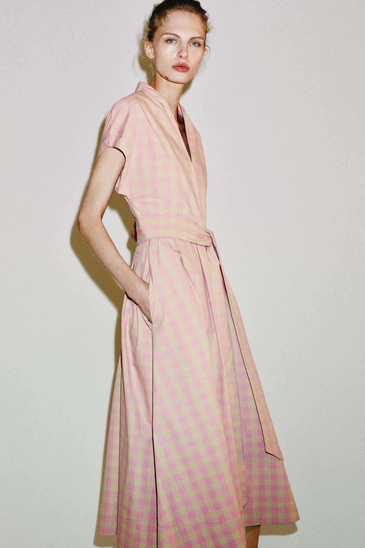 ZW COLLECTION CHECK POPLIN DRESS