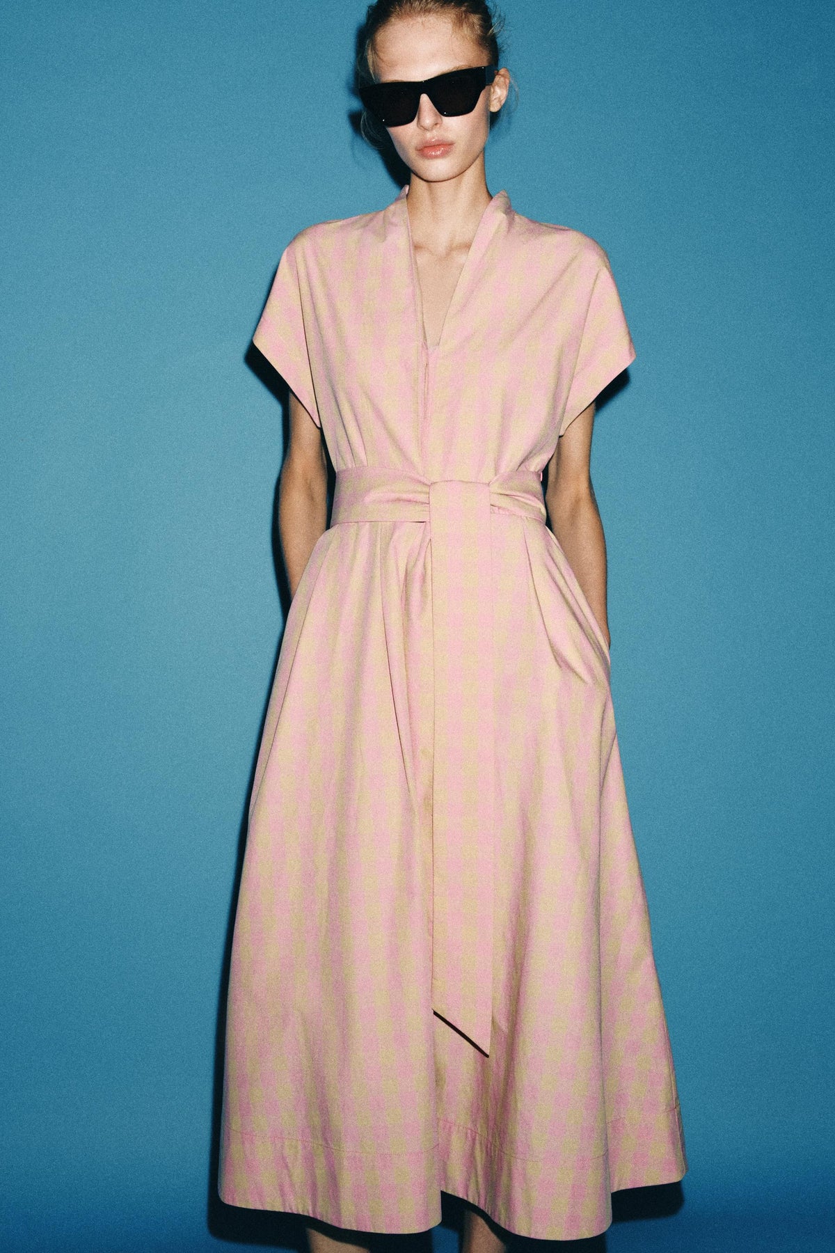 ZW COLLECTION CHECK POPLIN DRESS