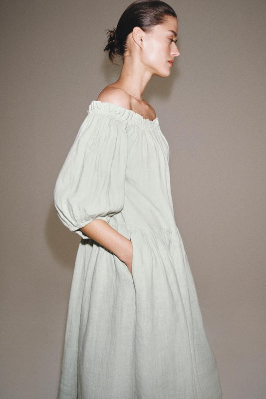 ROBE MI-LONGUE 100% LIN ZW COLLECTION