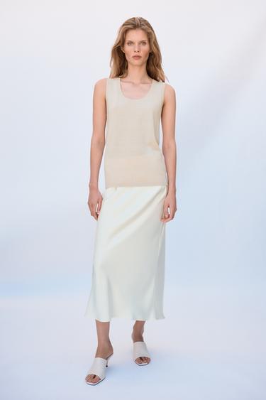 JUPE MI-LONGUE SATINÉE