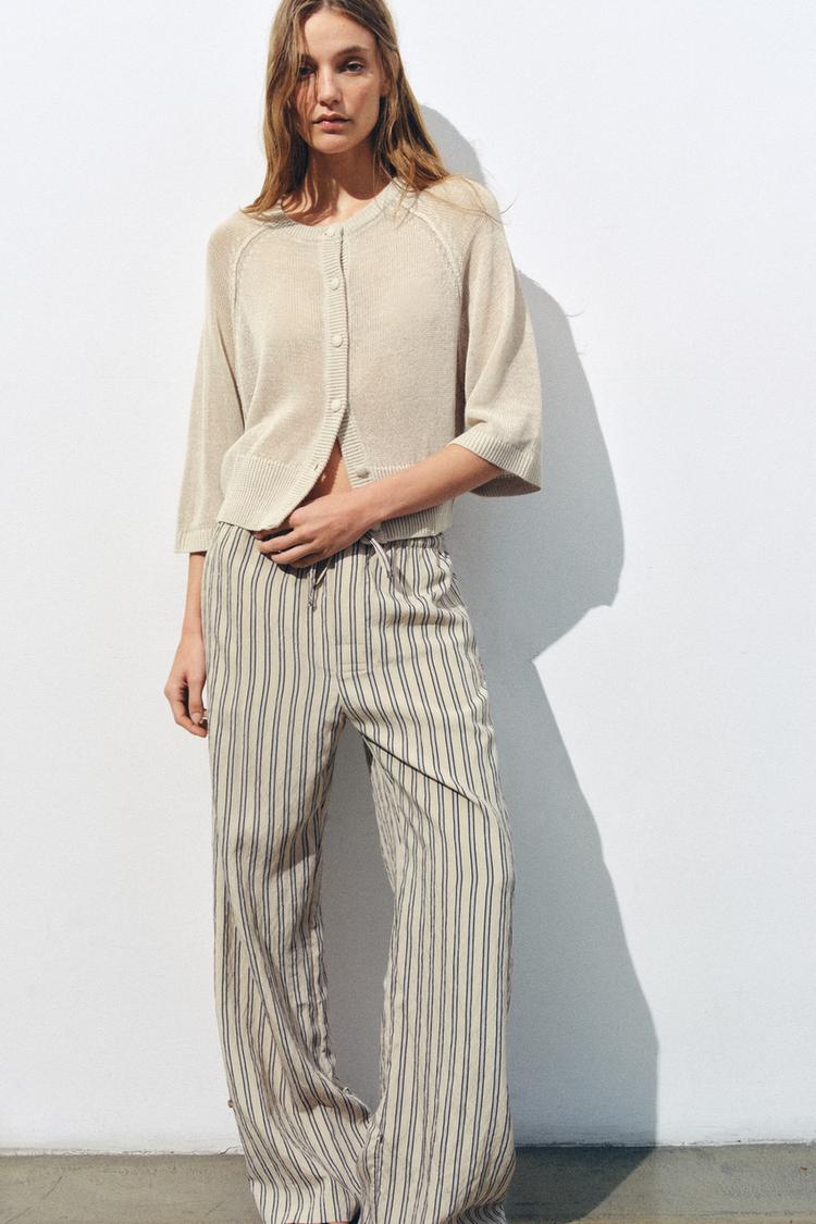 PANTALON DROIT À RAYURES ZW COLLECTION
