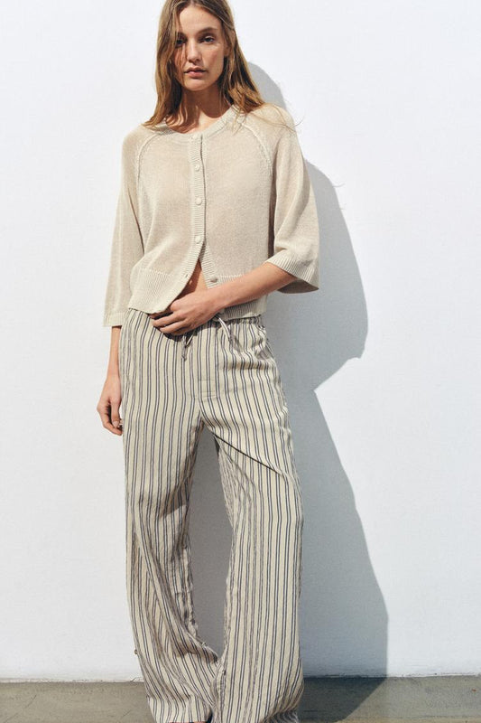 PANTALON DROIT À RAYURES ZW COLLECTION
