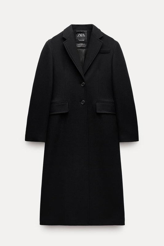 MANTEAU AJUSTÉ EN LAINE BLEU MARINE COLLECTION ZW
