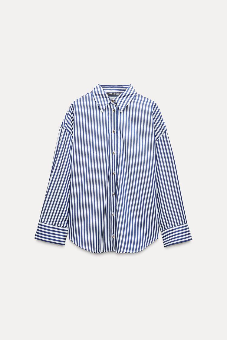 CHEMISE À RAYURES AVEC FIL MÉTALLISÉ