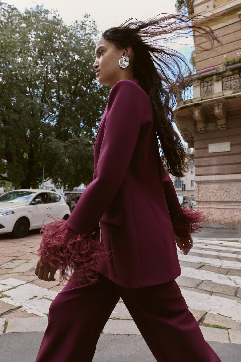 BLAZER PLUMES POIGNET | PANTALON DROIT