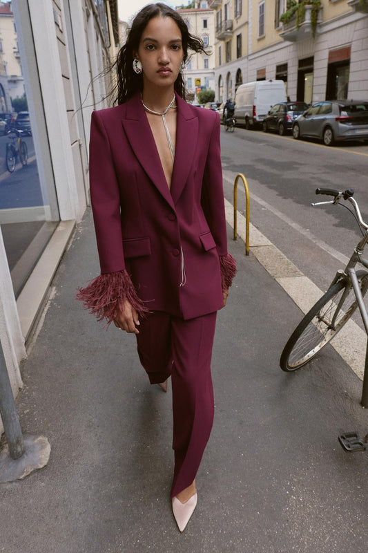 BLAZER PLUMES POIGNET | PANTALON DROIT