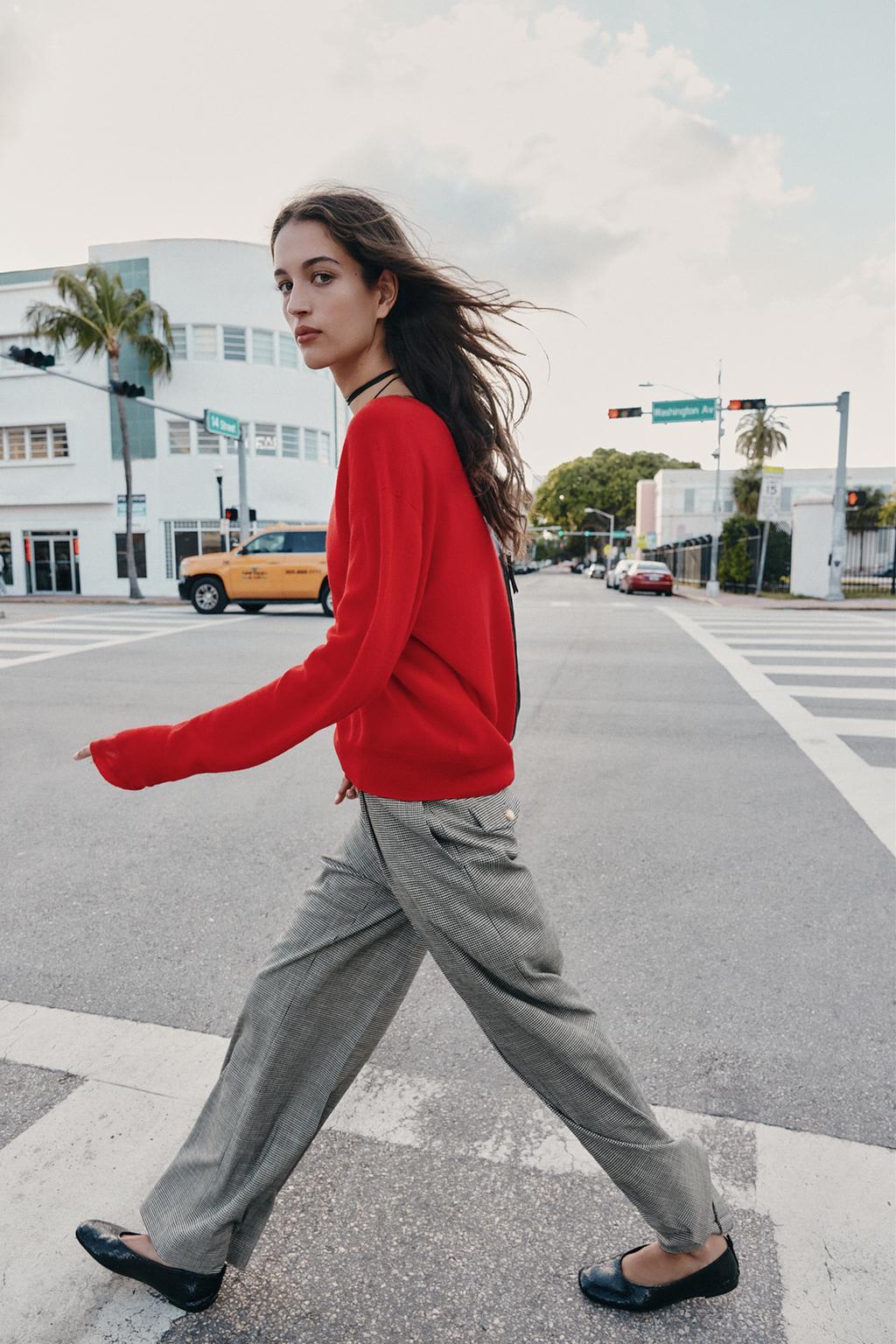 PANTALON LARGE PIED-DE-POULE