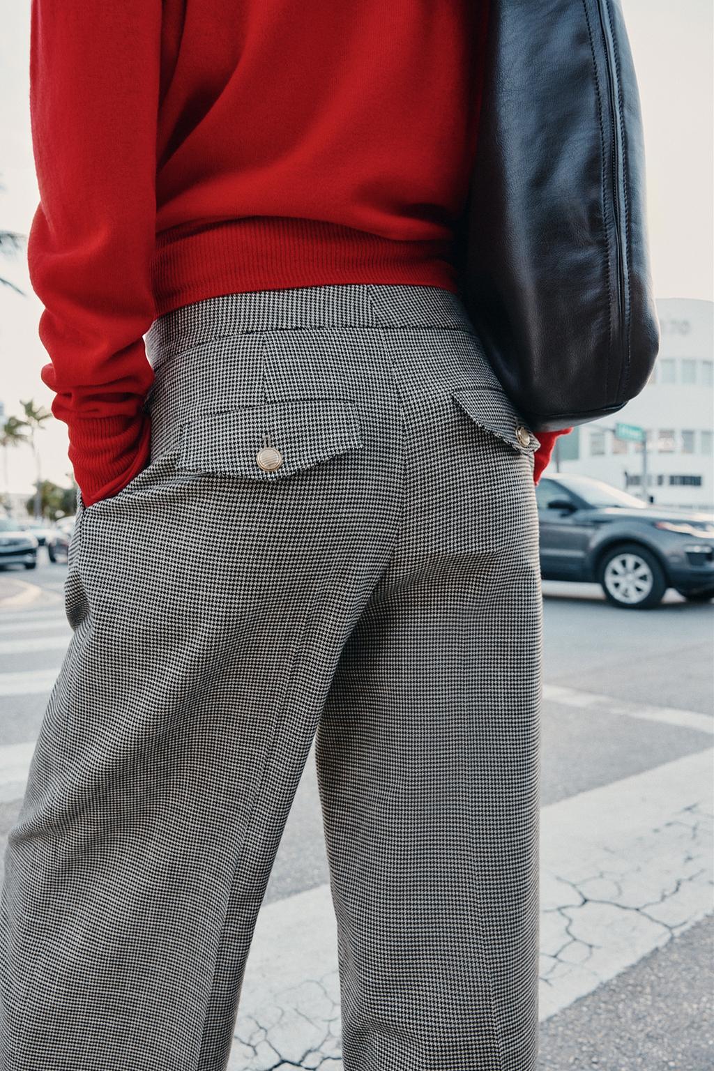 PANTALON LARGE PIED-DE-POULE