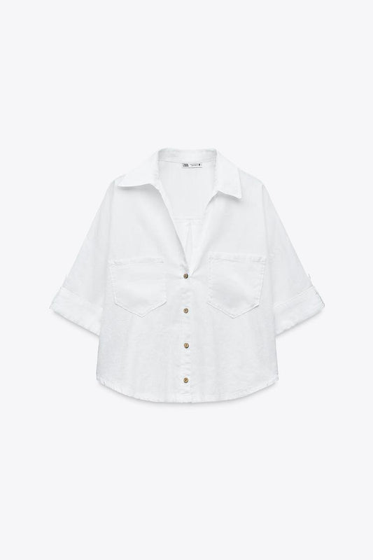CHEMISE COURTE EN LIN