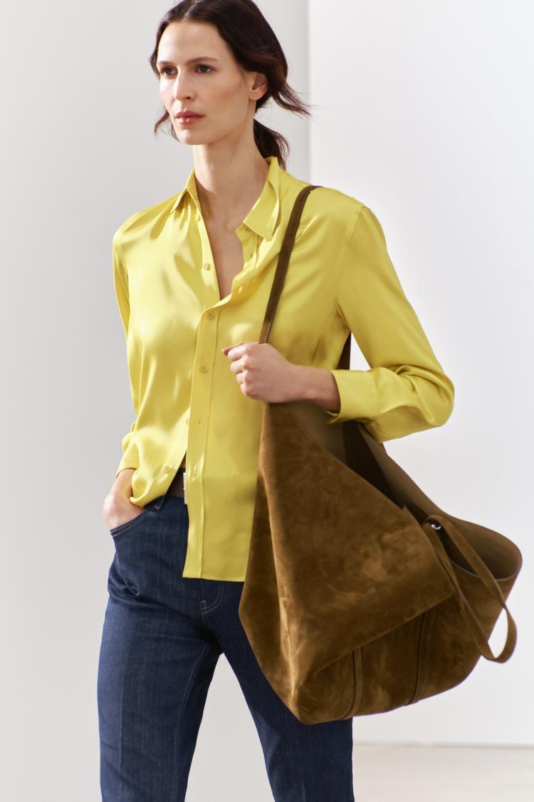 Chemise Étroite En Viscose Jaune Citron 🍋