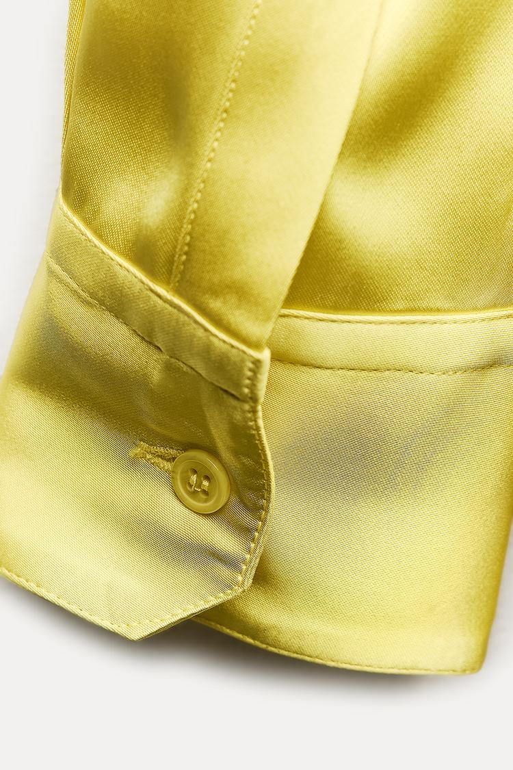 Chemise Étroite En Viscose Jaune Citron 🍋