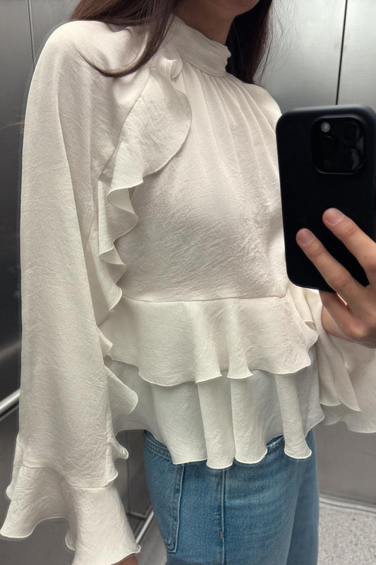 BLOUSE À VOLANTS