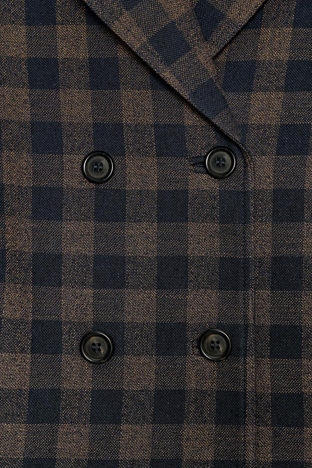 VESTE À CARREAUX À BOUTONNAGE CROISÉ ZW COLLECTION