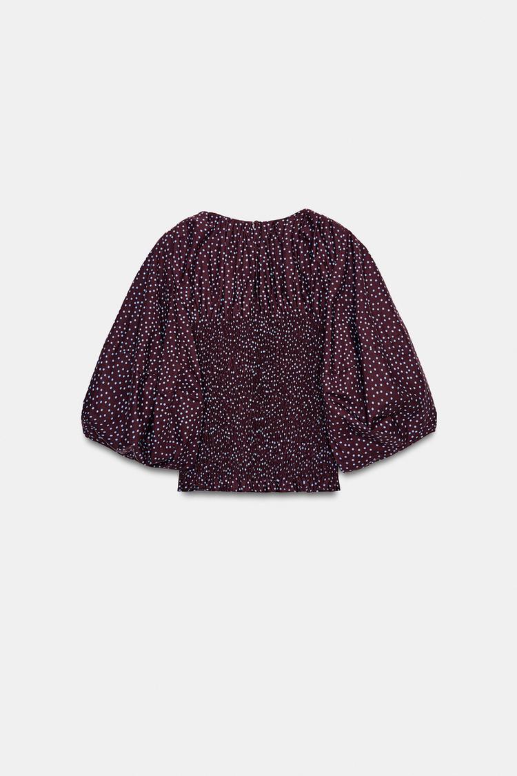 BLOUSE À POIS MANCHES BALLON