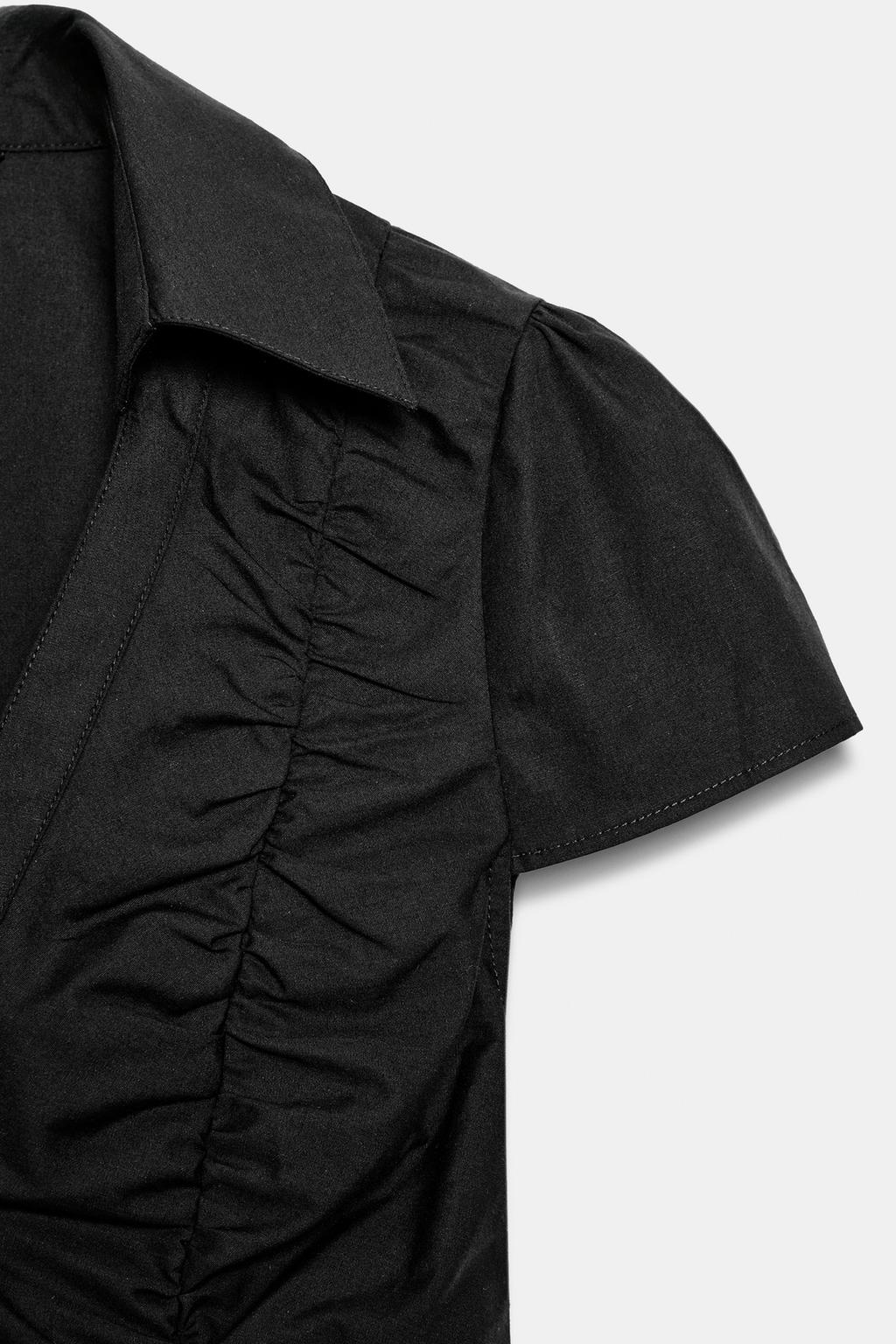 TOP EN POPELINE À FRONCES