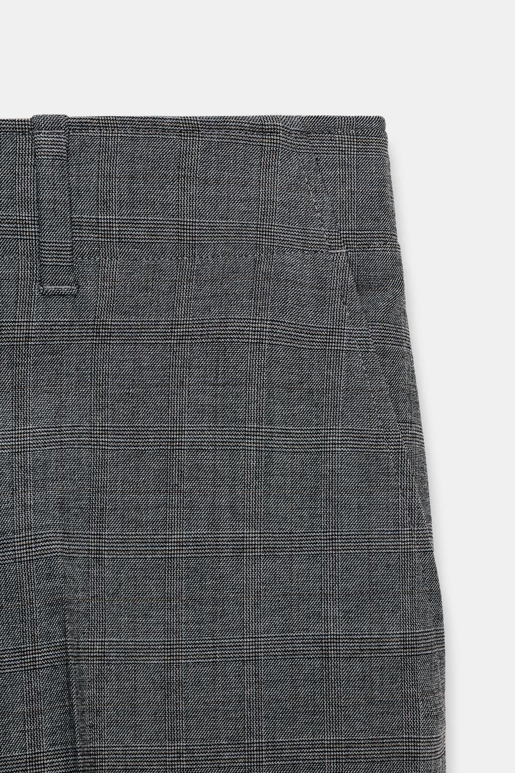 PANTALON DROIT À CARREAUX ZW COLLECTION