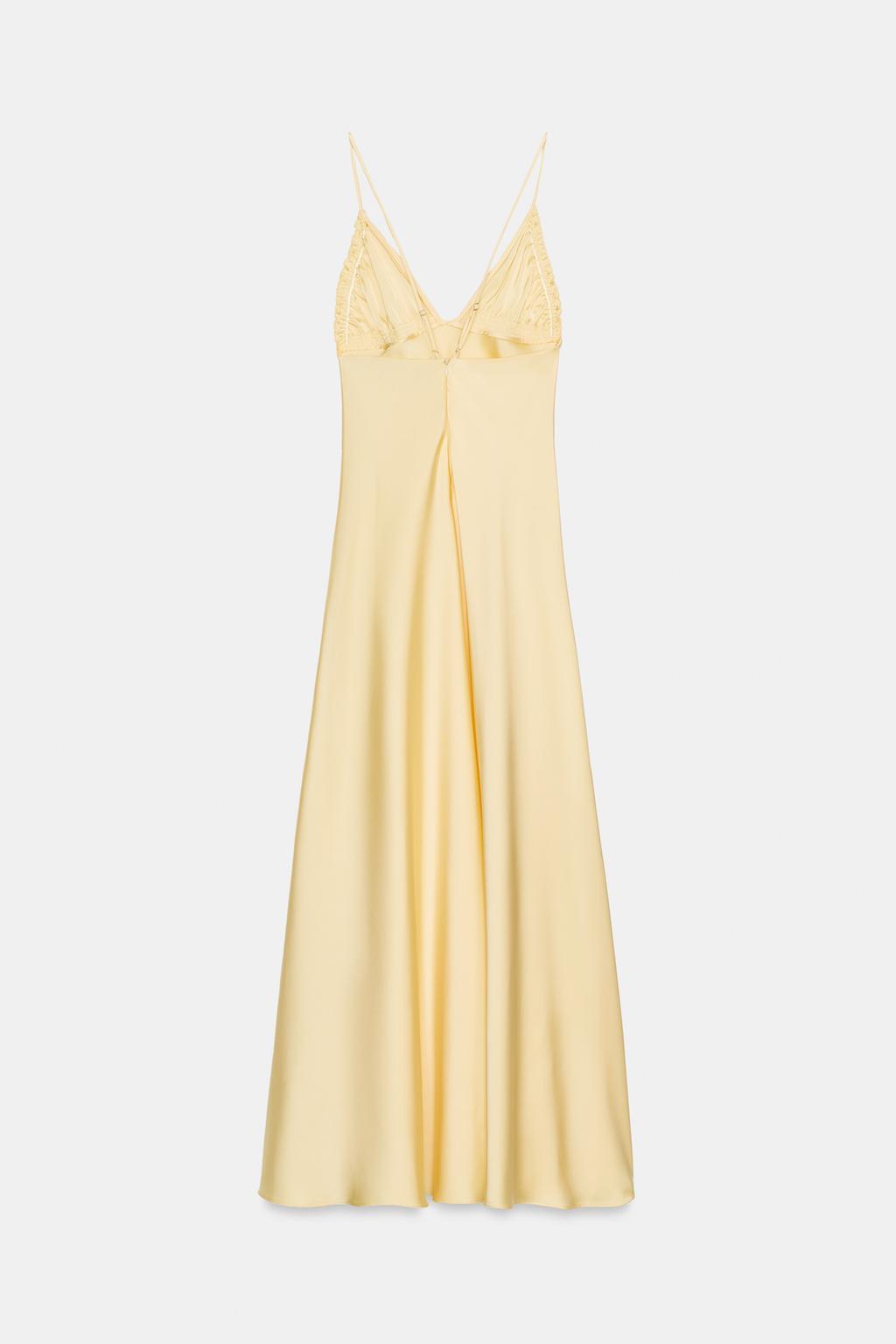 ROBE MIDI SATINÉE À PLIS