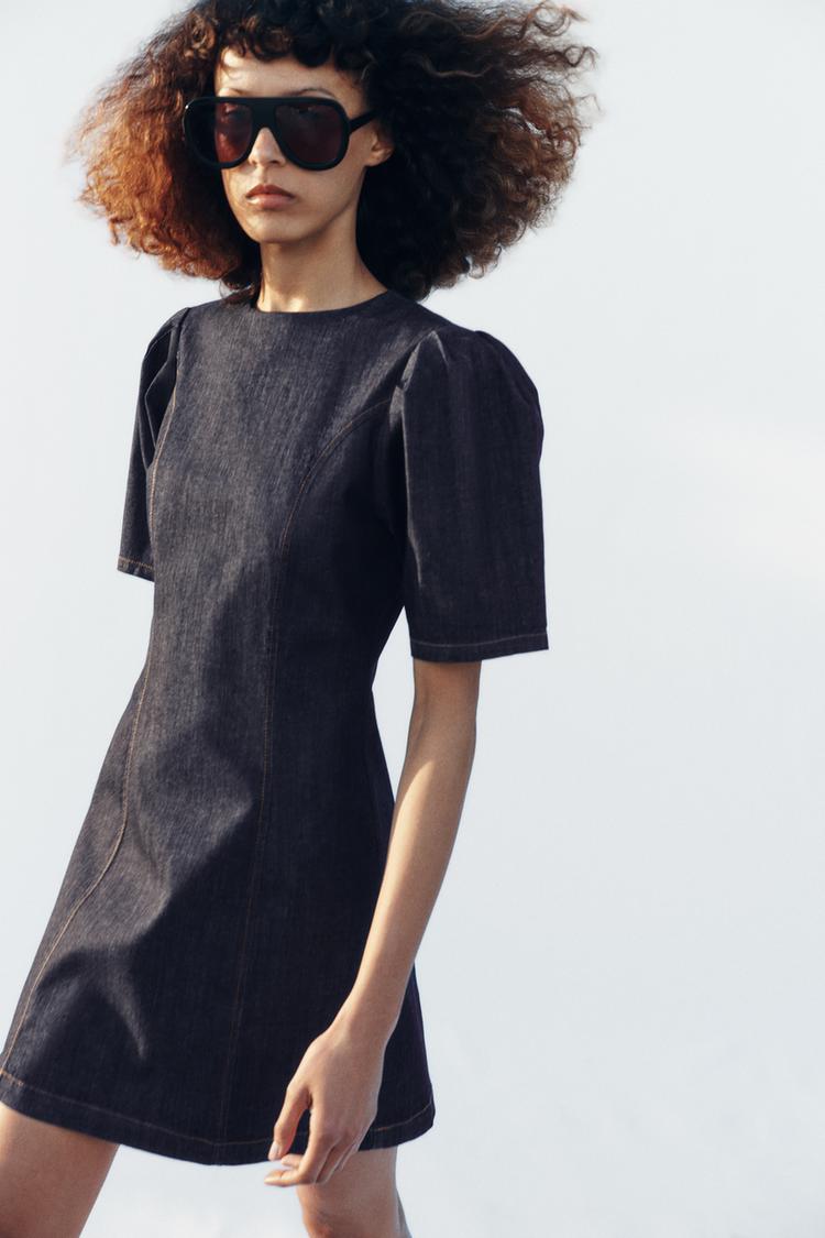 ROBE COURTE EN DENIM Z1975 À MANCHES BOUFFANTES