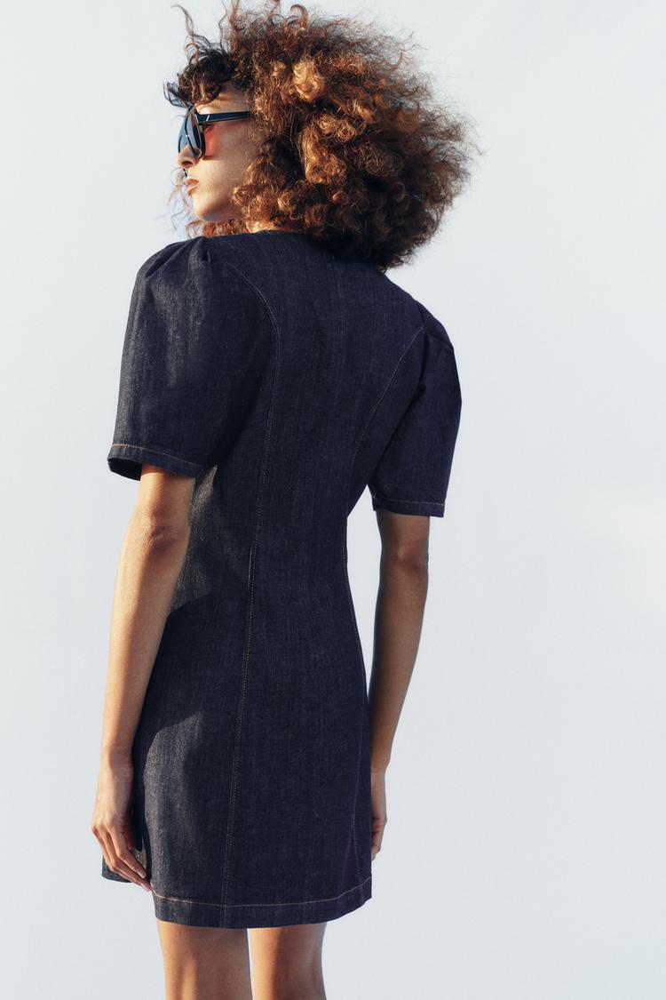ROBE COURTE EN DENIM Z1975 À MANCHES BOUFFANTES