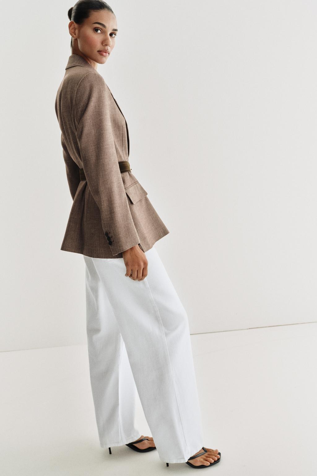 BLAZER À CHEVRONS SANS CEINTURE