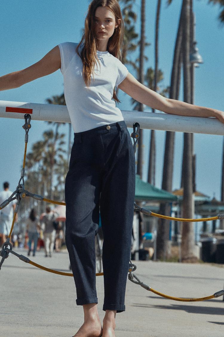 PANTALON CHINO BAS À REVERS