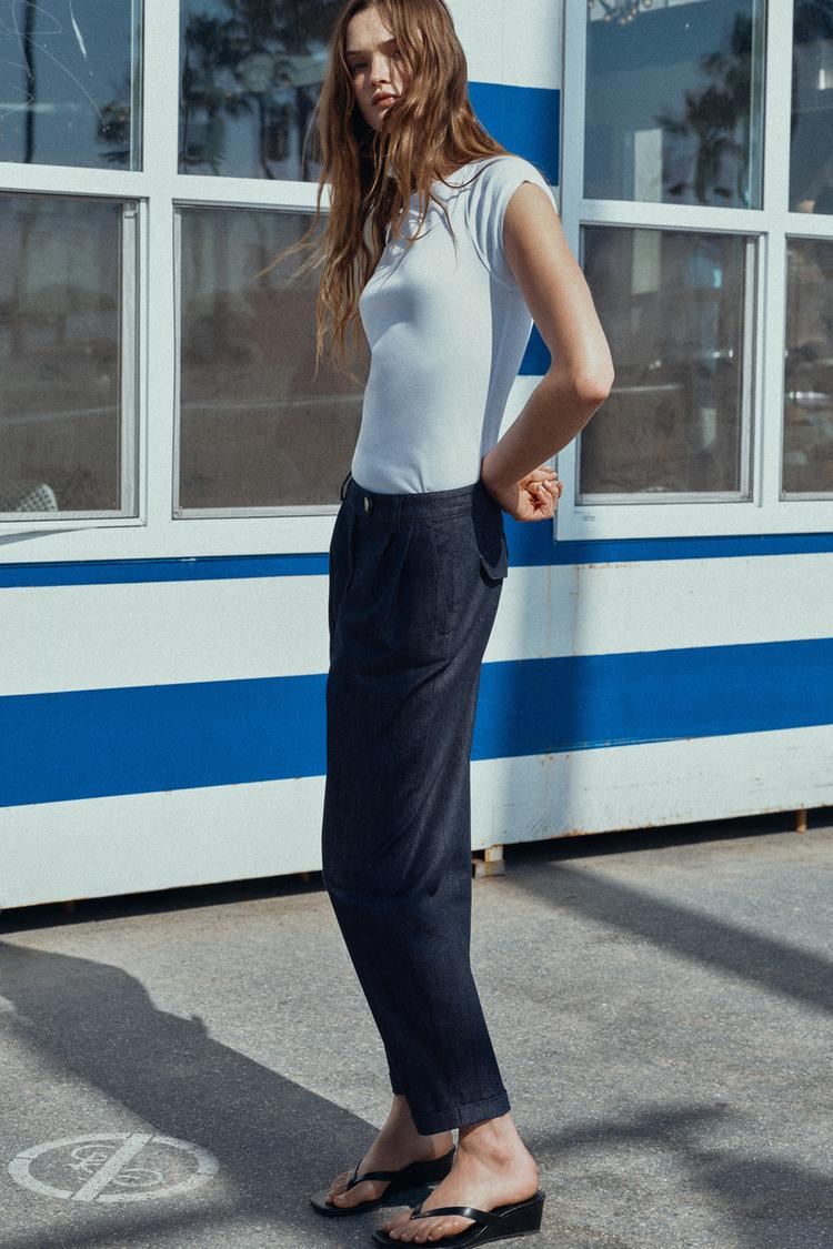 PANTALON CHINO BAS À REVERS