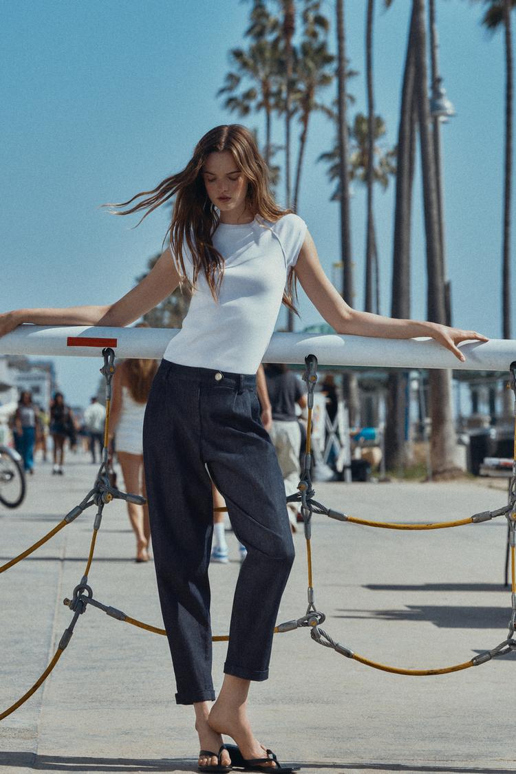 PANTALON CHINO BAS À REVERS