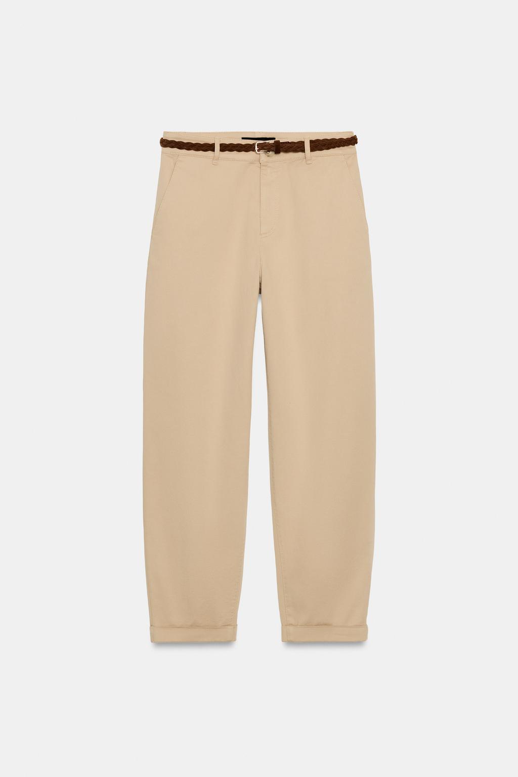 PANTALON CHINO AVEC CEINTURE TRESSÉE