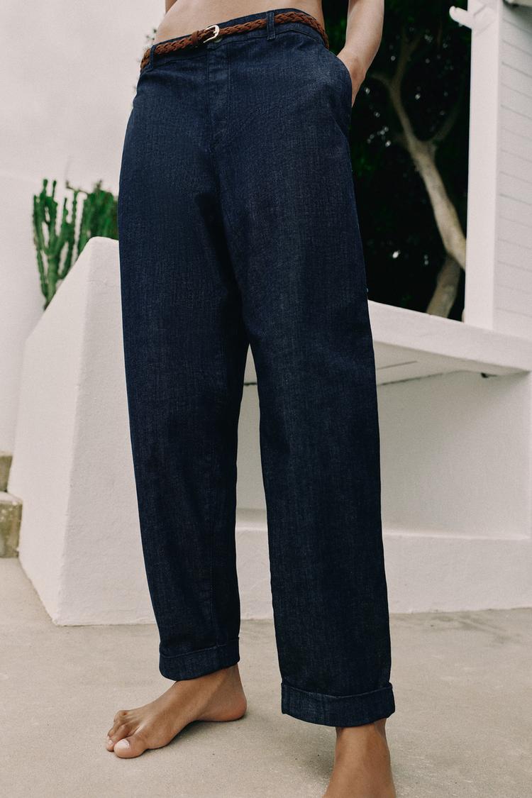 PANTALON CHINO AVEC CEINTURE TRESSÉE