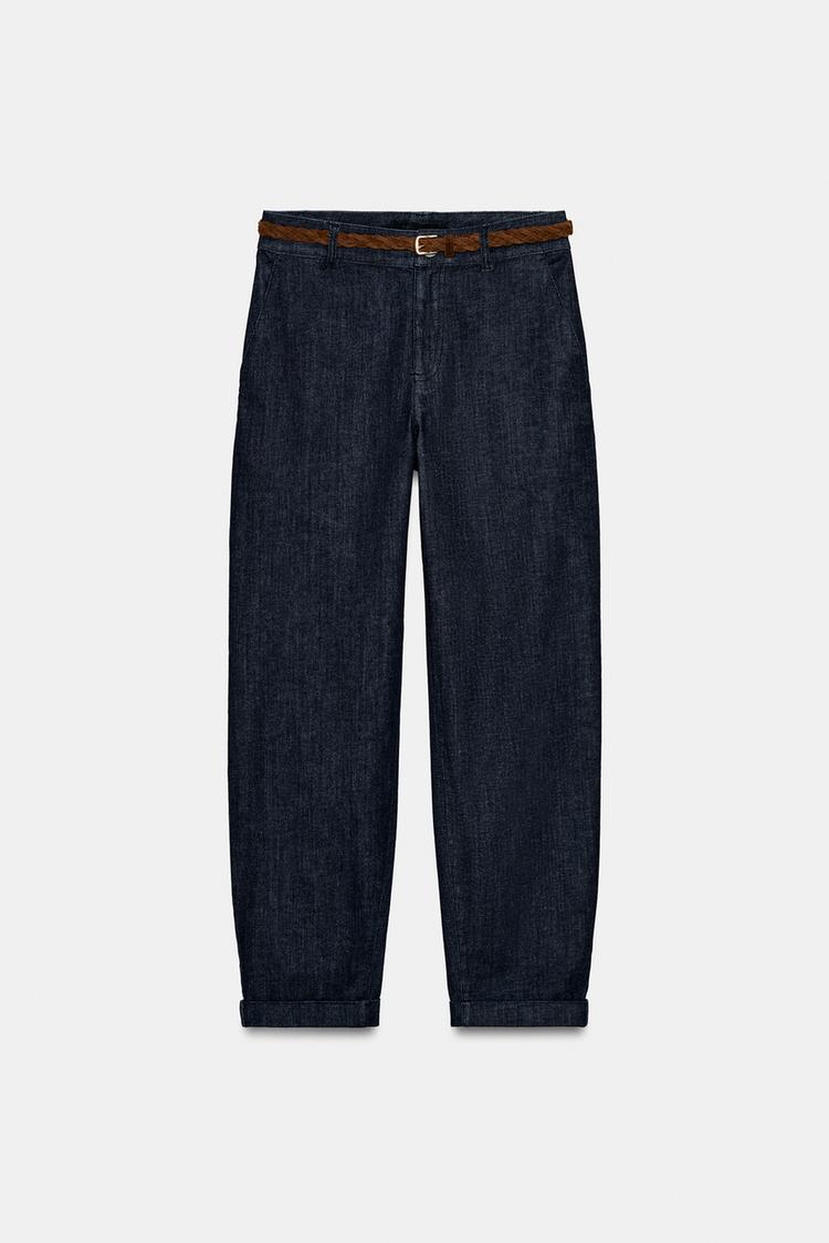 PANTALON CHINO AVEC CEINTURE TRESSÉE