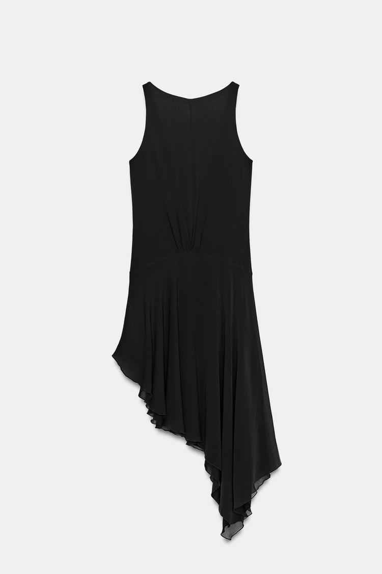 ROBE MI-LONGUE ASYMÉTRIQUE