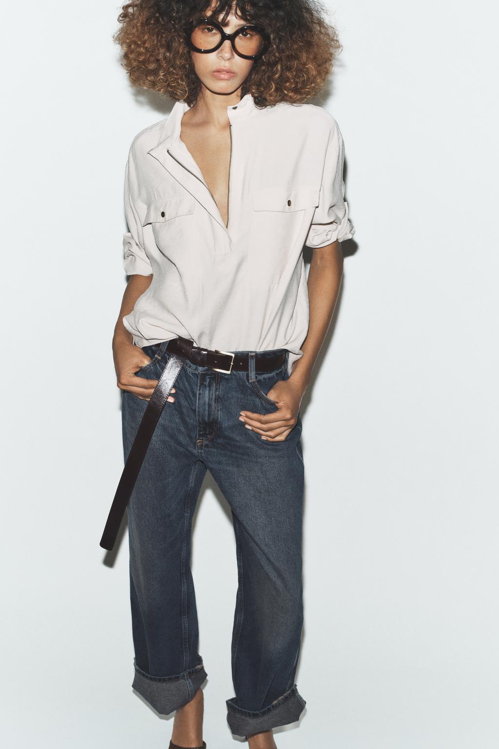 CHEMISE FLUIDE À COL MONTANT