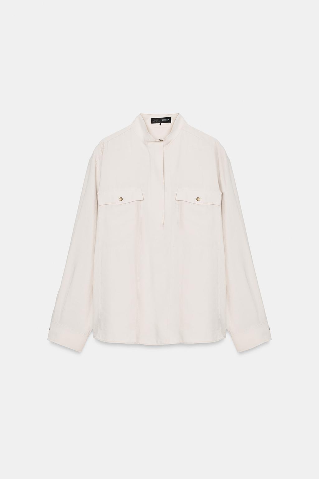 CHEMISE FLUIDE À COL MONTANT