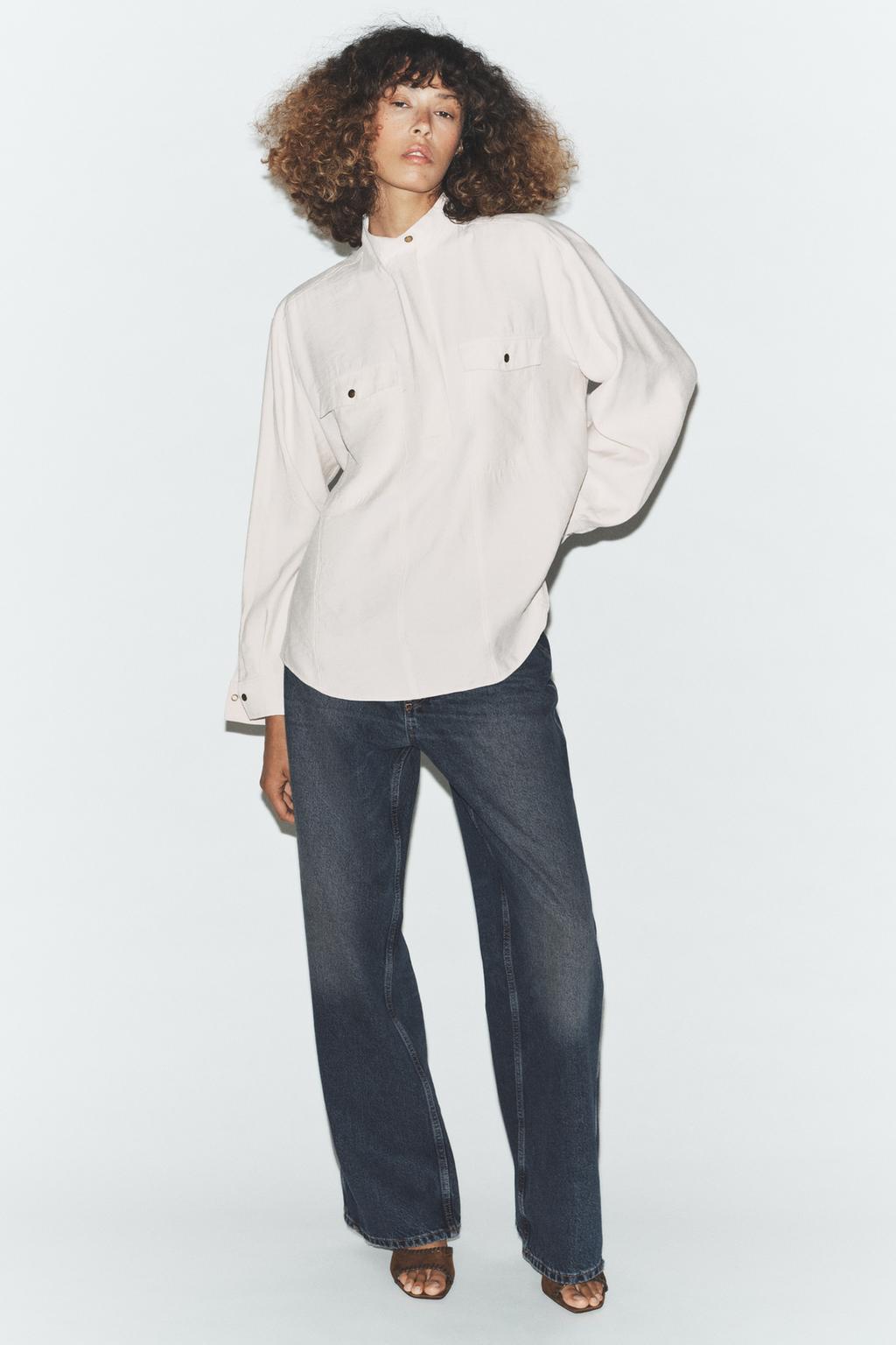 CHEMISE FLUIDE À COL MONTANT