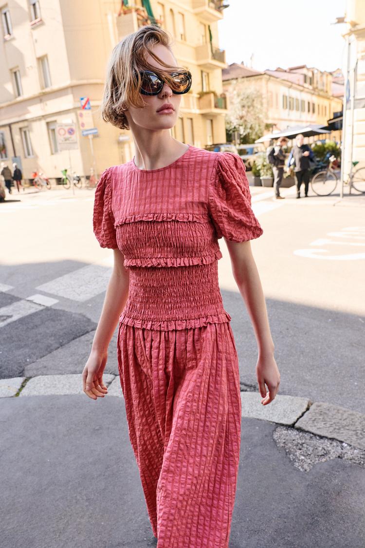 ROBE MI-LONGUE NID D'ABEILLE
