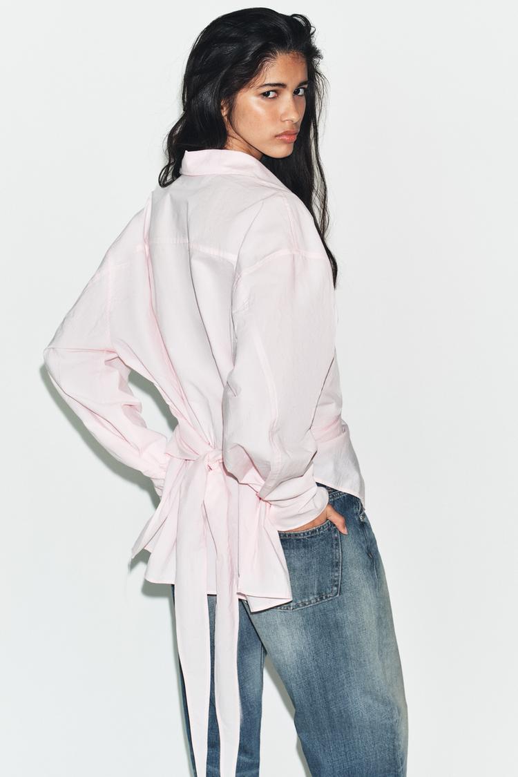 CHEMISE OVERSIZE À NŒUD