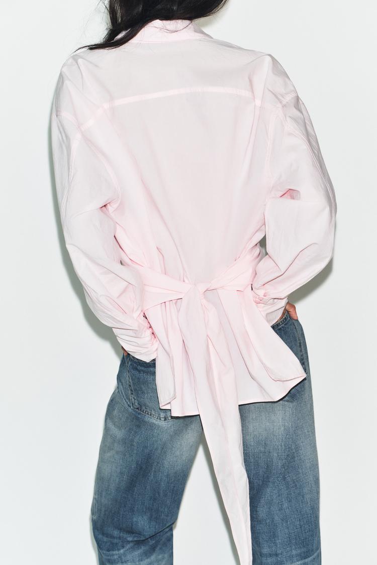CHEMISE OVERSIZE À NŒUD