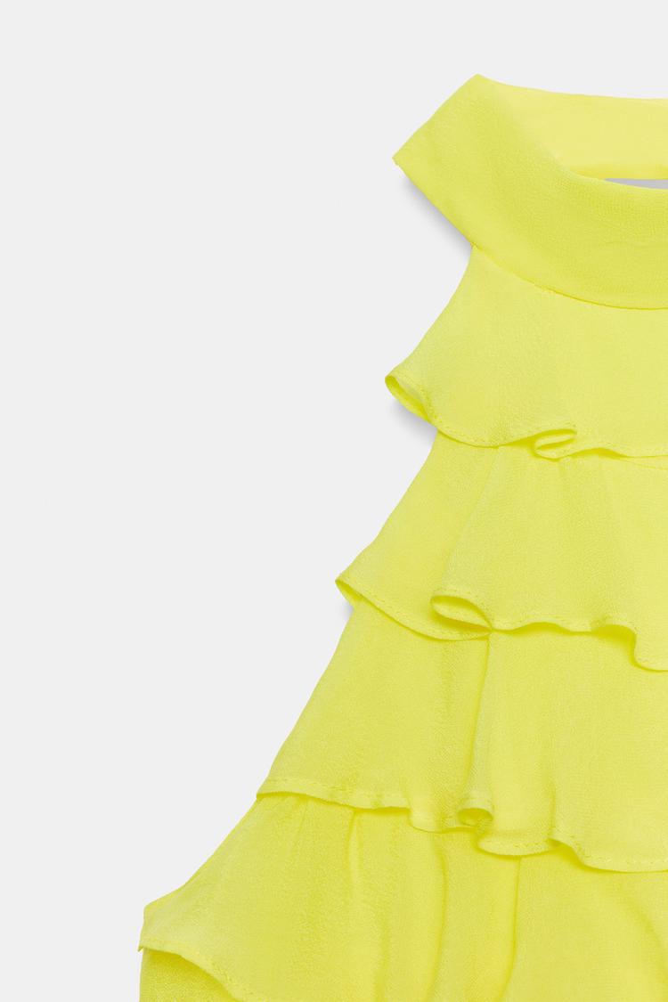 TOP GEORGETTE À ENCOLURE AMÉRICAINE