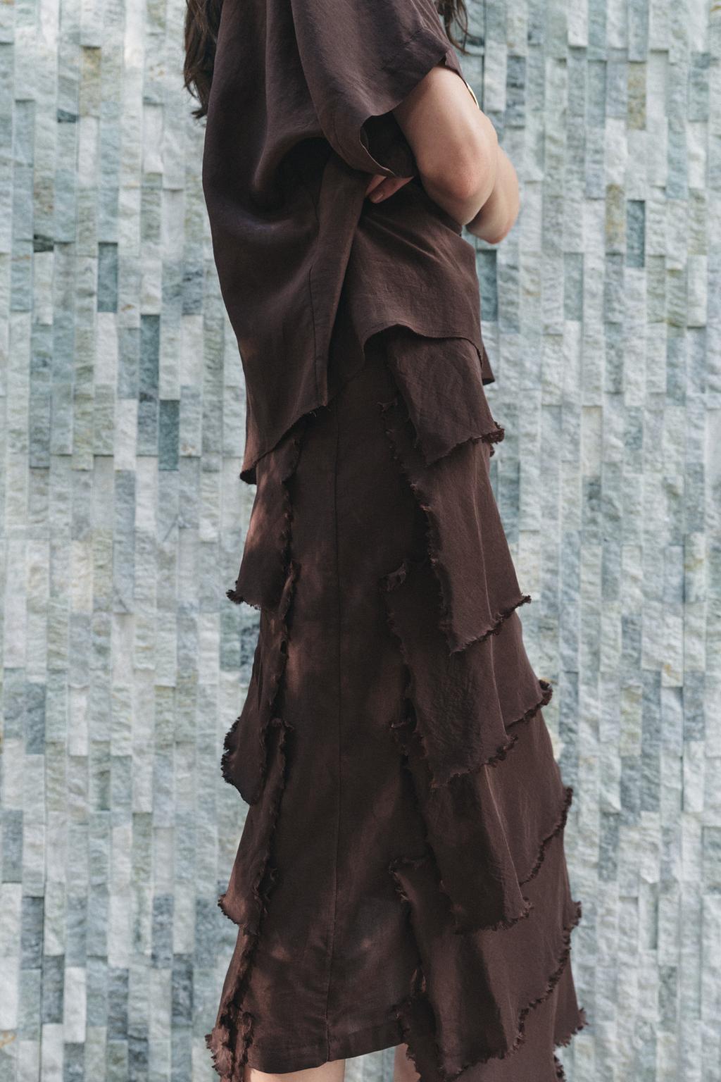 SKORT WITH PLEATS AND RUFFLES