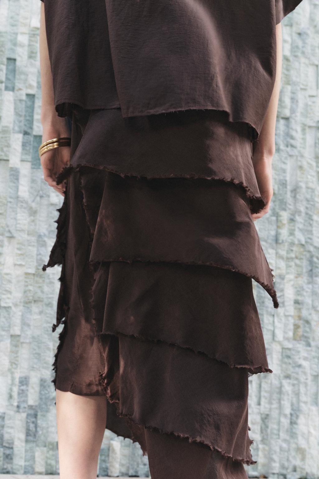 SKORT WITH PLEATS AND RUFFLES