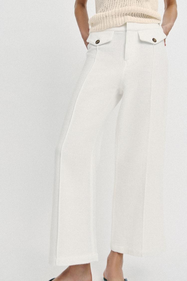 JUPE-CULOTTE EN TISSU RUSTIQUE