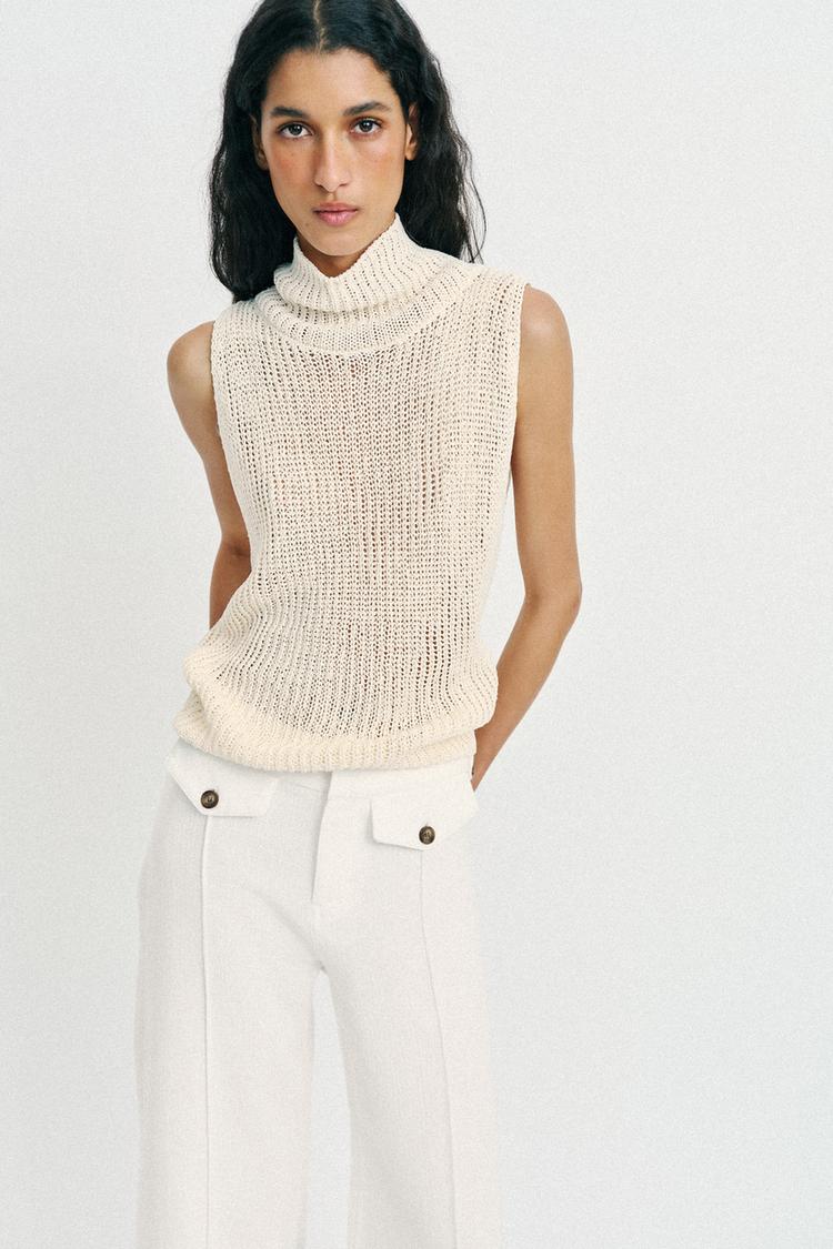JUPE-CULOTTE EN TISSU RUSTIQUE