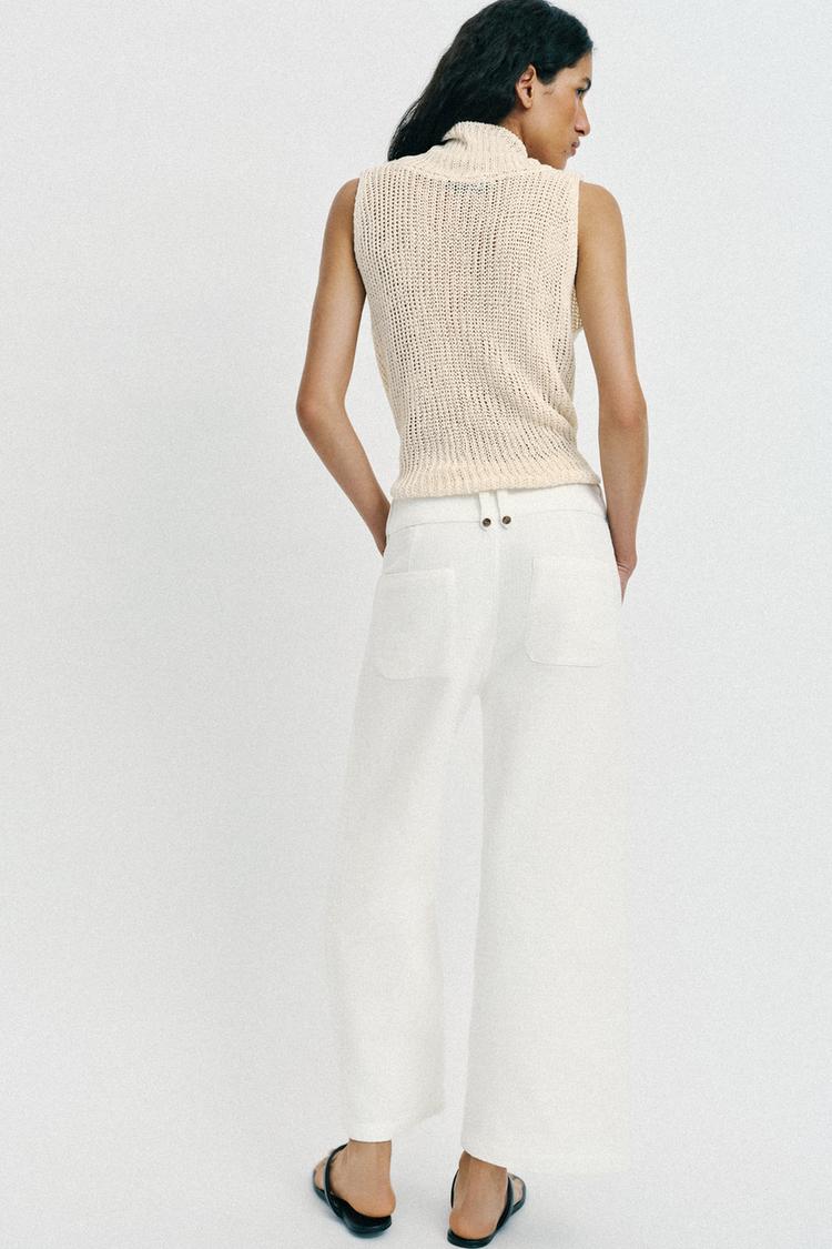 JUPE-CULOTTE EN TISSU RUSTIQUE