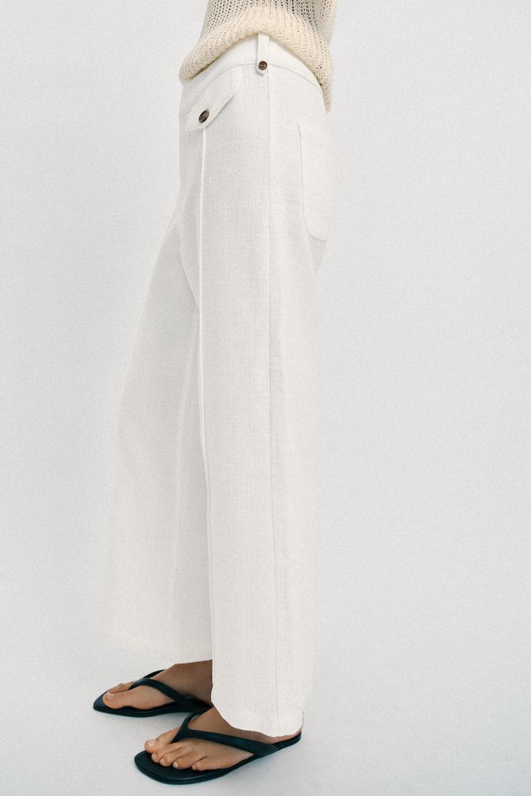 JUPE-CULOTTE EN TISSU RUSTIQUE