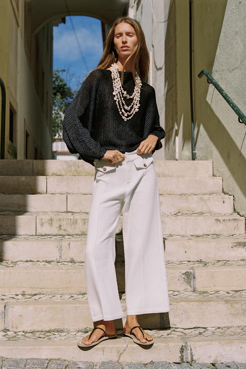 JUPE-CULOTTE EN TISSU RUSTIQUE