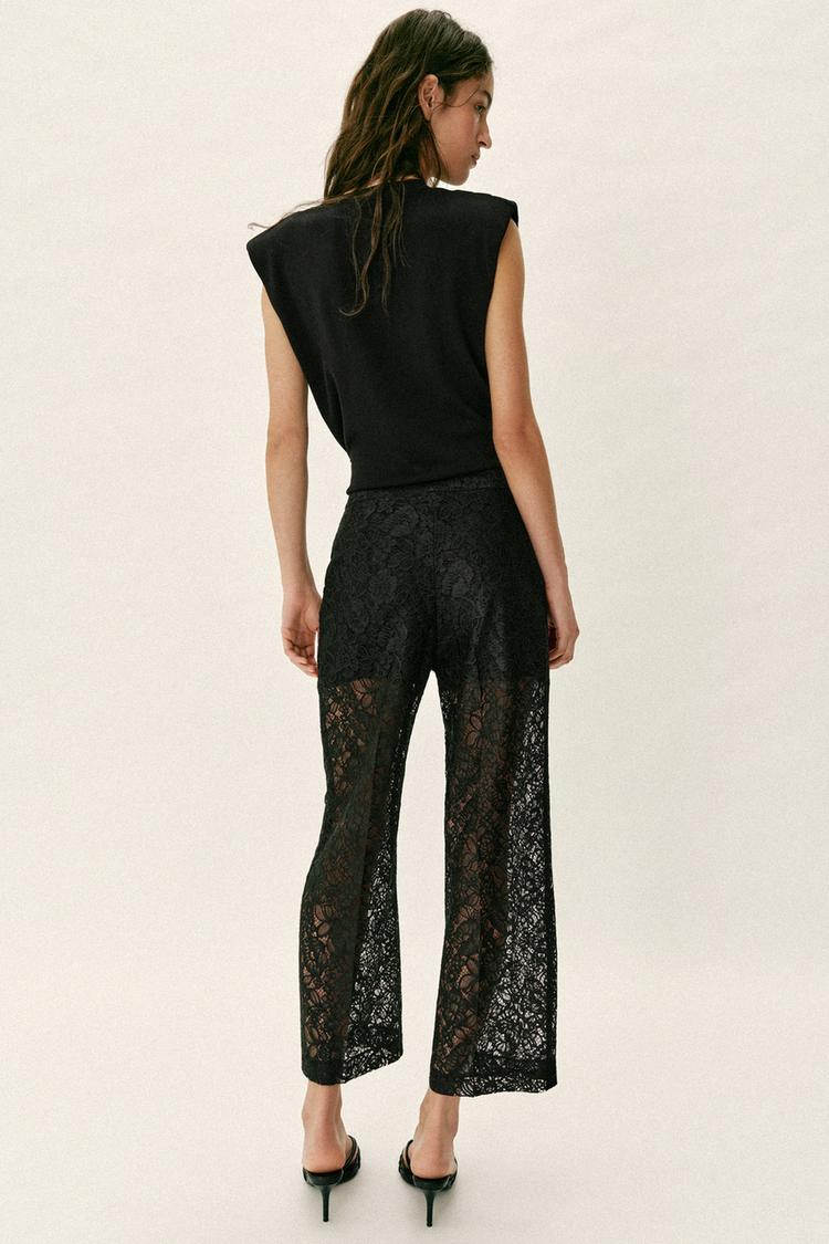 PANTALON DROIT DENTELLE