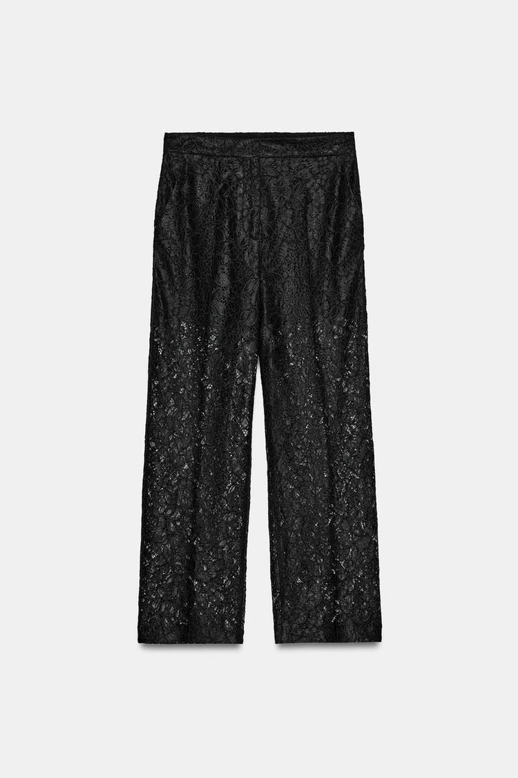 PANTALON DROIT DENTELLE
