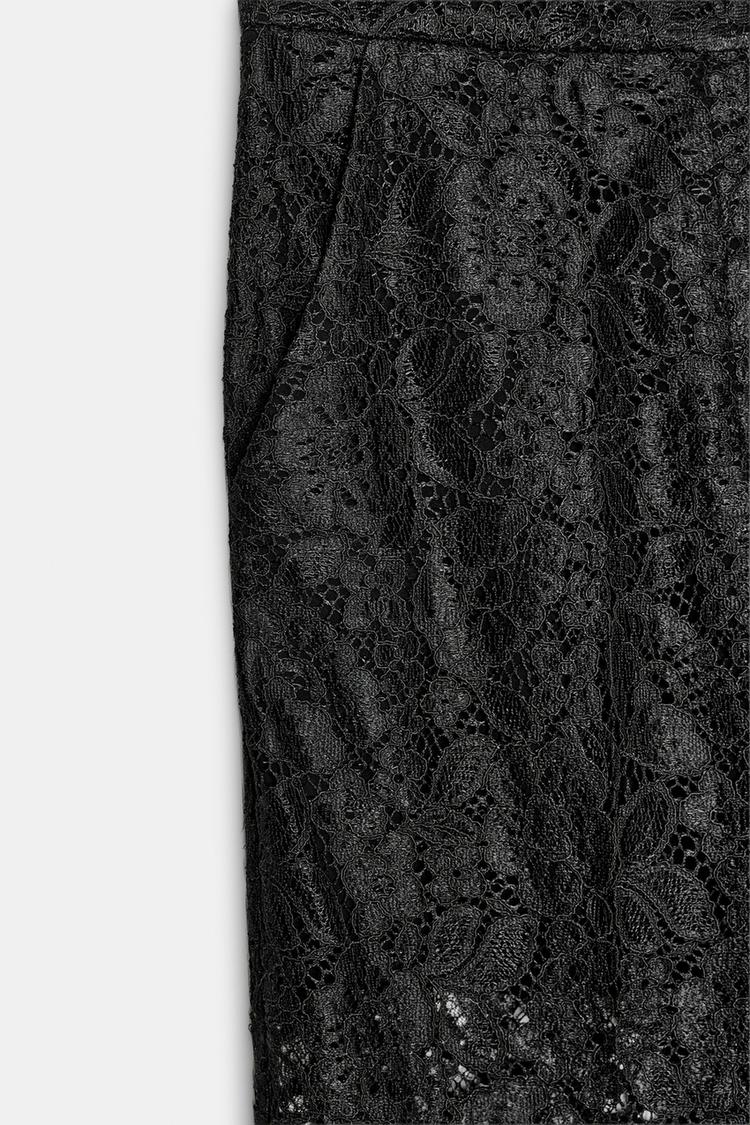 PANTALON DROIT DENTELLE