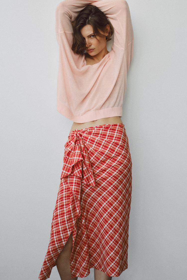 JUPE MI-LONGUE À CARREAUX ZW COLLECTION